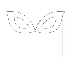 Party eye mask black and white clipart