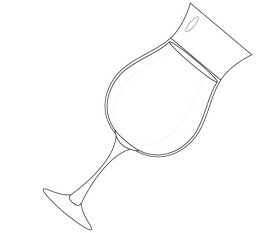 Glass of champagne black and white clipart