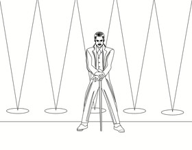 Joker black and white vector