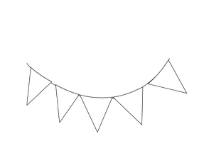 Green garland black and white clipart