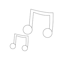 Music icon black and white clipart