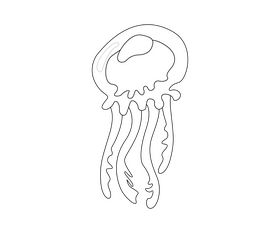 Free jellyfish black and white clipart