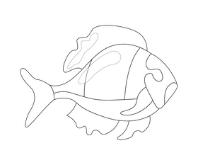 Fish black and white clipart