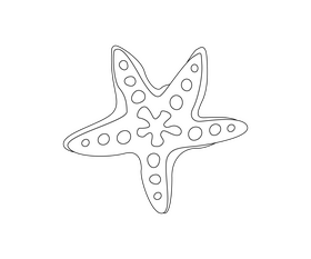 Starfish black and white clipart