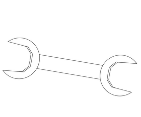 Free wrench black and white clipart