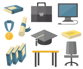 Study elements, education vector