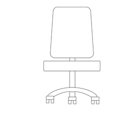 Computer chair black and white clipart