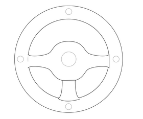 Cartoon steering wheel black and white clipart