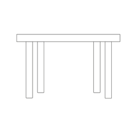 Table black and white clipart