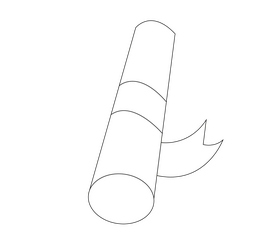 Paper rolled black and white clipart