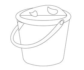 Bucket of sand black and white clipart