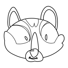 Racoon head black and white clipart
