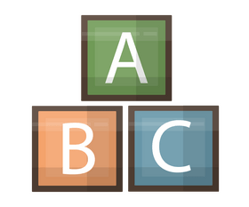 Alphabet cubes clipart