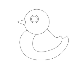 Duck drawing black and white clipart