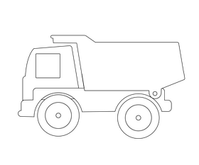 Kamaz truck illustration black and white clipart