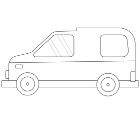 Compact truck black and white clipart