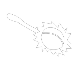 Baby rattle toy black and white clipart