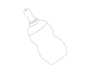 Baby bottle illustration black and white clipart