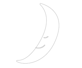 Sleeping moon black and white clipart