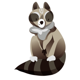 Racoon sitting cartoon clipart