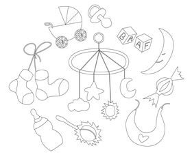 Babe elements black and white vector