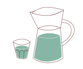 Jug and glass clipart