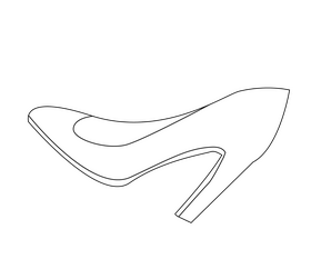 High heels women shoes black and white clipart