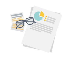 Documents and glasses clipart