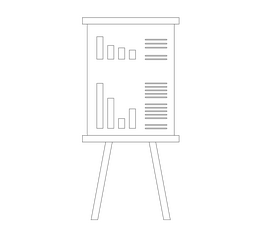 Cartoon flipchart black and white clipart