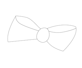 Bow tie drawing black and white clipart