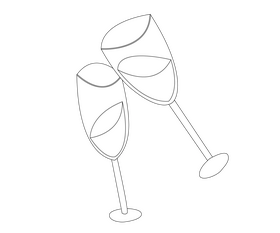 Free glasses of red wine black and white clipart
