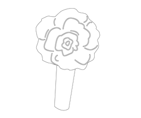 Wedding flower bouquet black and white clipart