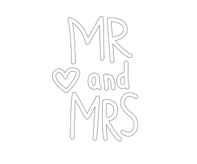 Mr and Mrs black and white clipart
