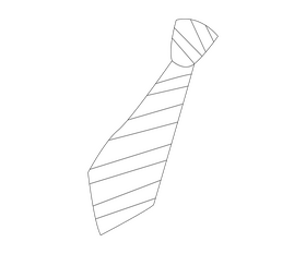 Men necktie black and white clipart