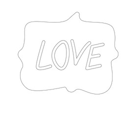 Love black and white clipart