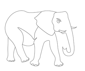 Elephant drawing black and white clipart