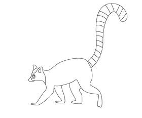 Free lemur black and white clipart