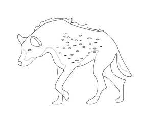 Jackal wolf illustration black and white clipart