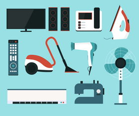 Home electronics appliances vector