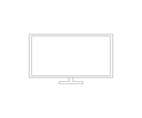 Television, cartoon TV black and white clipart