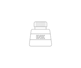 Ink bottle free black and white clipart