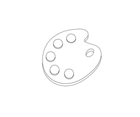Palette painting drawing black and white clipart