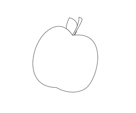 Apple drawing black and white clipart