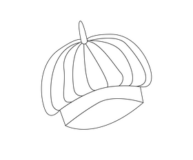 Beret black and white clipart