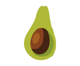 Avocado cut in half clipart