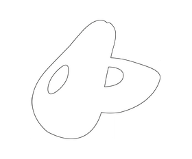 Half avocado illustration black and white clipart