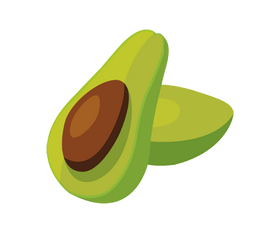 Half avocado illustration clipart