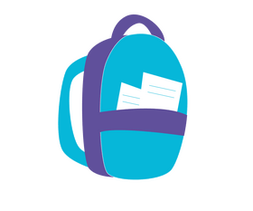 Boy school backpack clipart