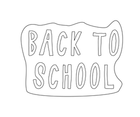 Back to school black and white clipart