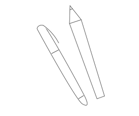 Pen and pencil black and white clipart